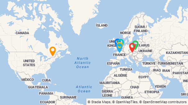 Map of company locations