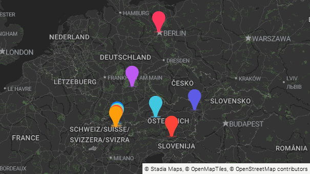 Map of company locations