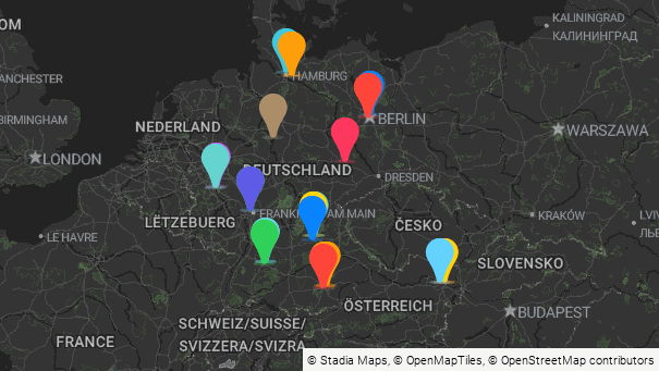 Map of company locations