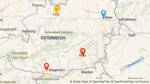 Map of company locations