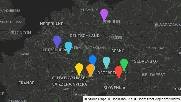 Map of company locations