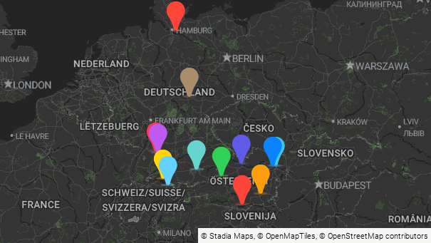 Map of company locations