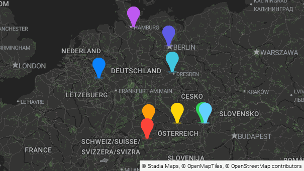 Map of company locations