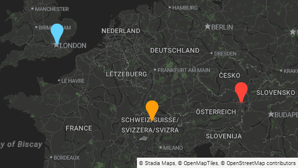Map of company locations