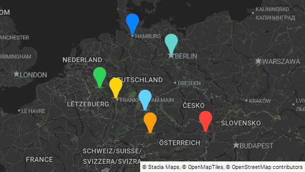 Map of company locations