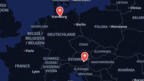 Map of company locations