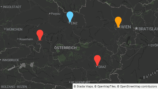 Map of company locations
