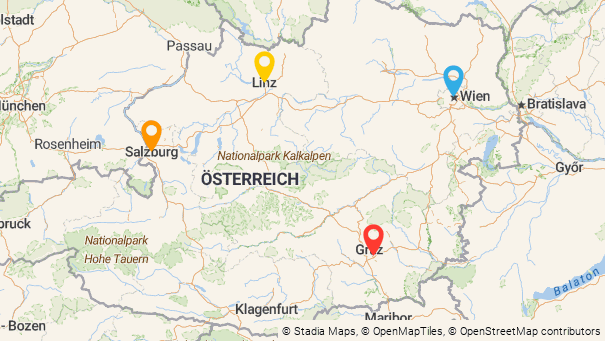 Map of company locations